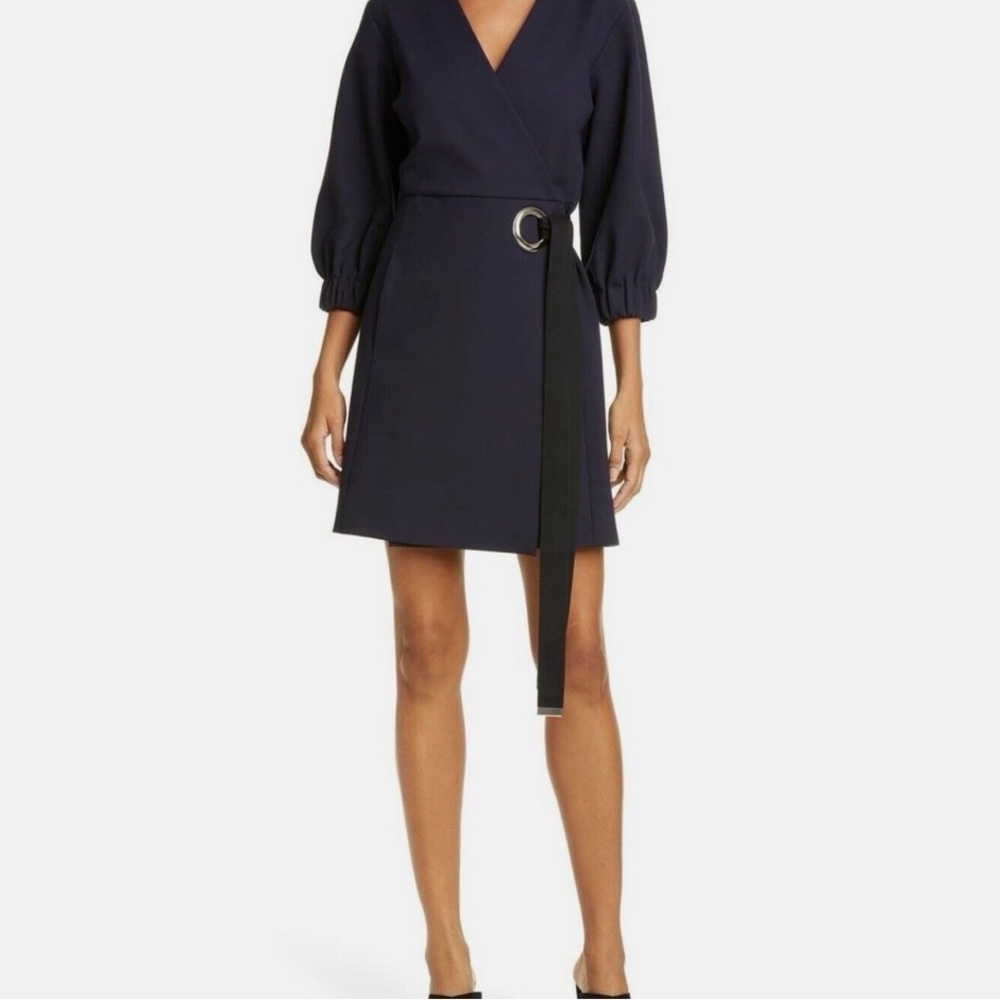 Tibi Navy Wrap Dress